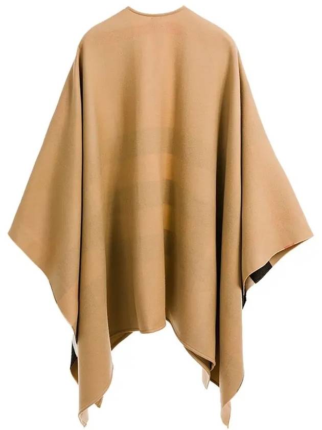 Reversible Check Merino Wool Poncho Camel Brown - BURBERRY - BALAAN 7