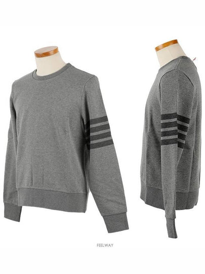 4 Bar Tonal Crew Neck Sweatshirt Grey - THOM BROWNE - BALAAN 2