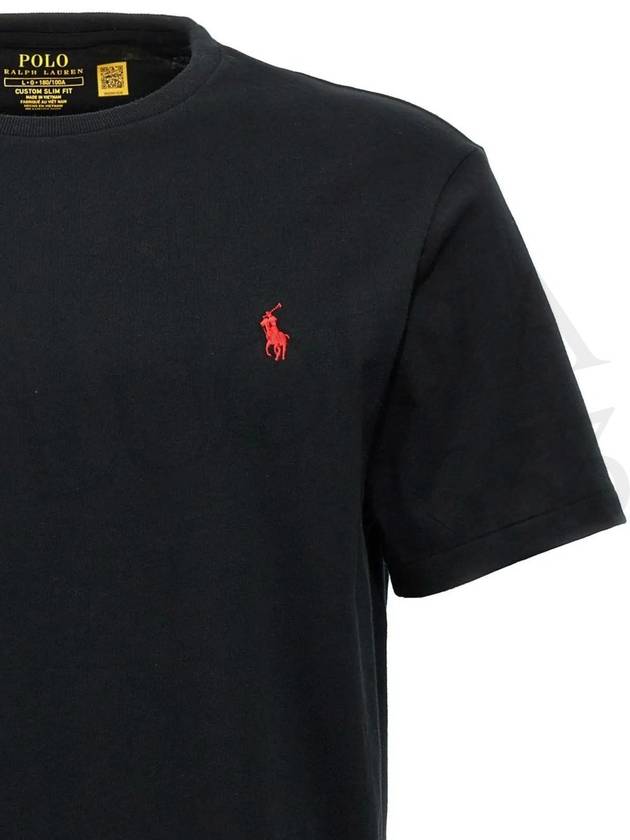 Men's Embroidered Pony Short Sleeve T-Shirt Black - POLO RALPH LAUREN - BALAAN 4