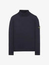 Wappen Patch Virgin Wool Turtleneck Navy - STONE ISLAND - BALAAN 2