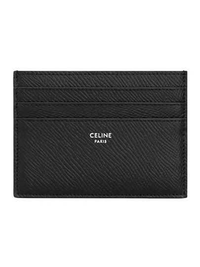 Grained Calfskin Large Card Wallet Black - CELINE - BALAAN 2