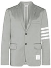 4 Bar Armband Cotton Blazer Jacket Grey - THOM BROWNE - BALAAN 2