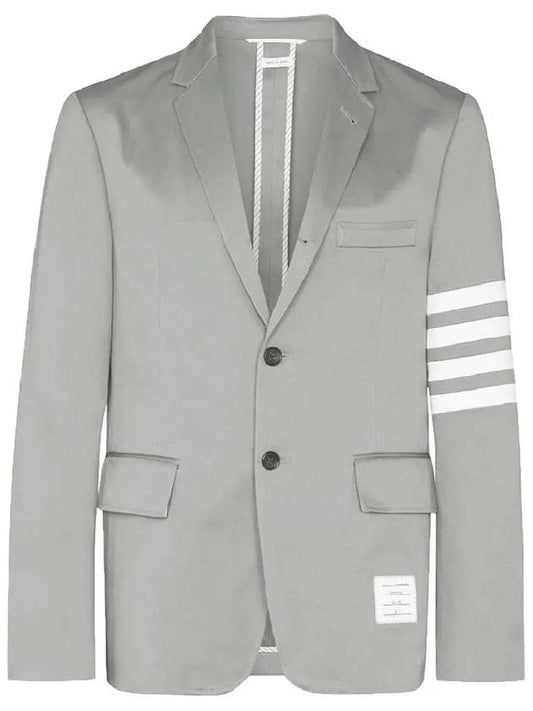 4 Bar Armband Cotton Blazer Jacket Grey - THOM BROWNE - BALAAN 2