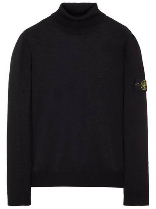 Wappen Patch Virgin Wool Turtleneck Black - STONE ISLAND - BALAAN 2