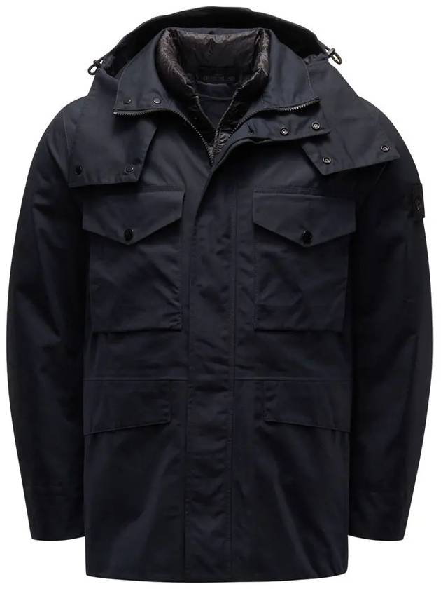 Men's Wappen Patch Ghost Piece Zip-up Jacket Black - STONE ISLAND - BALAAN 2