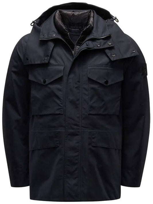 Men's Wappen Patch Ghost Piece Zip-up Jacket Black - STONE ISLAND - BALAAN 2