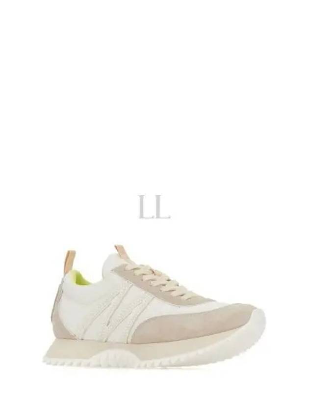 Women's Pacey Nylon Suede Leather Low Top Sneakers White Beige - MONCLER - BALAAN 2