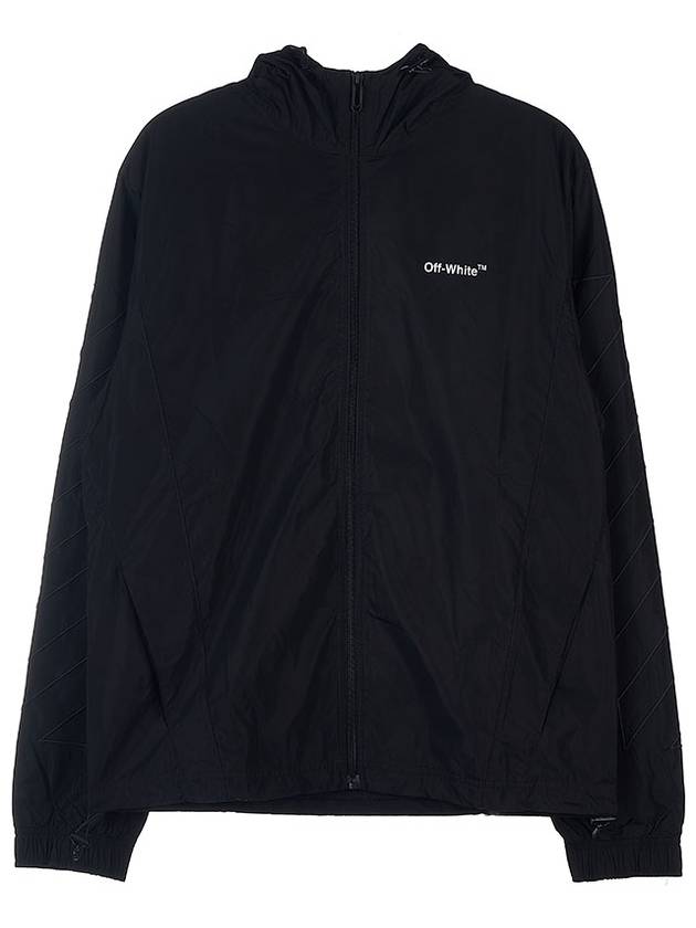 Diag Track Zipper Hooded Jacket Black - OFF WHITE - BALAAN 11