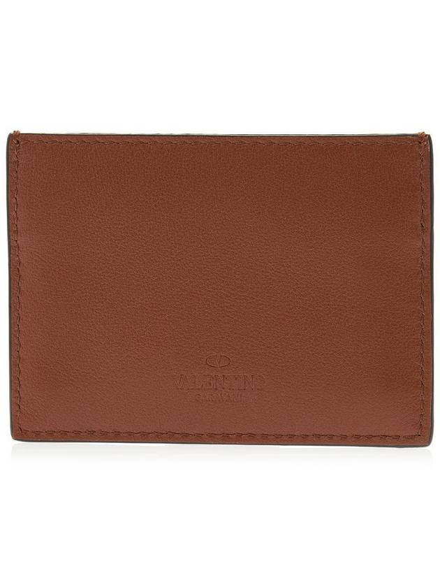 Rockstud Card Wallet Brown - VALENTINO - BALAAN 9