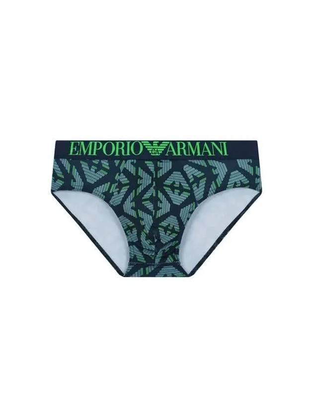 UNDERWEAR Men s Logo Banding Patterned Briefs Green - EMPORIO ARMANI - BALAAN 1