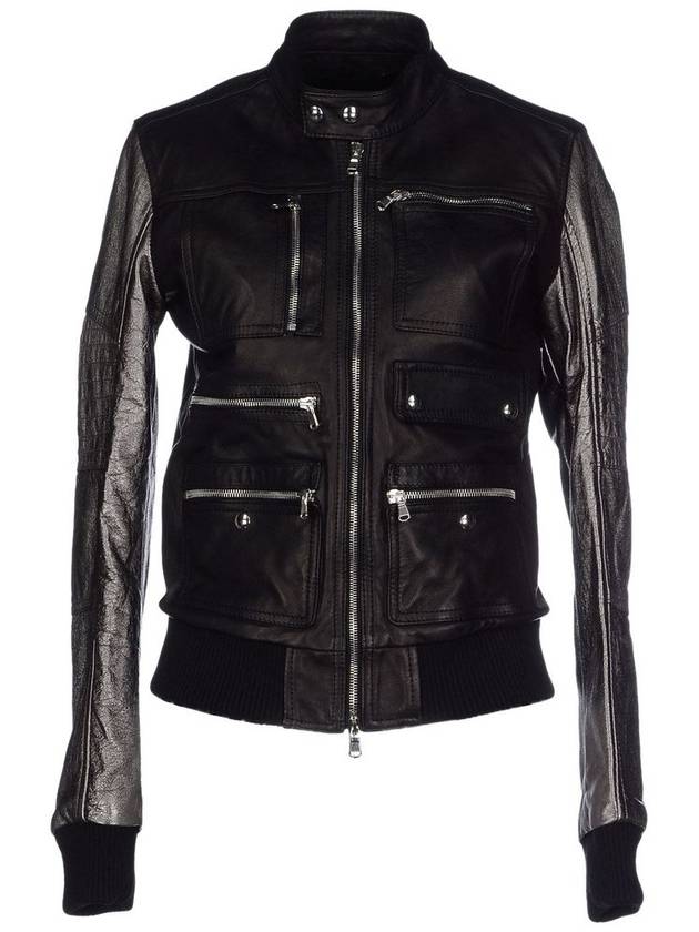 diesel black gold biker varsity leather jacket - DIESEL - BALAAN 8