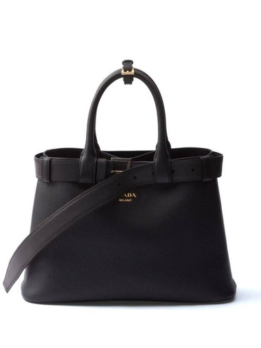 medium belted leather handbag - PRADA - BALAAN 1