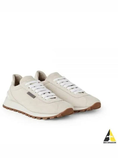 Chain Suede Low Top Sneakers Ivory - BRUNELLO CUCINELLI - BALAAN 2