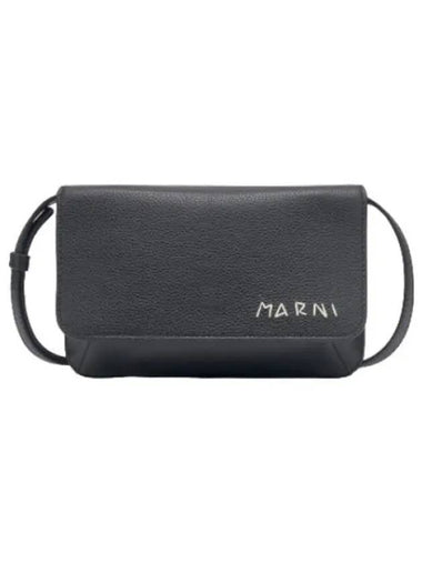 Logo Flap Shoulder Bag Black - MARNI - BALAAN 1