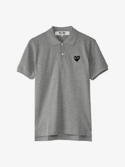 Black Heart Wappen Short Sleeve Polo Shirt Grey - COMME DES GARCONS - BALAAN 2