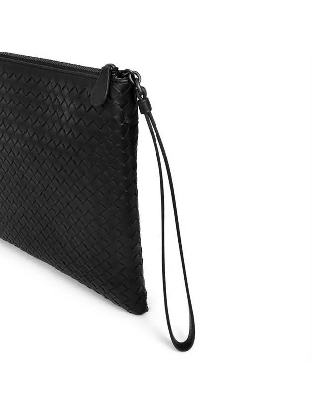 Intrecciato Strap Clutch Bag Black - BOTTEGA VENETA - BALAAN 5