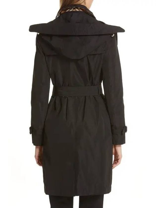 Detachable Hood Teffeta Kensington Trench Coat Black - BURBERRY - BALAAN 9