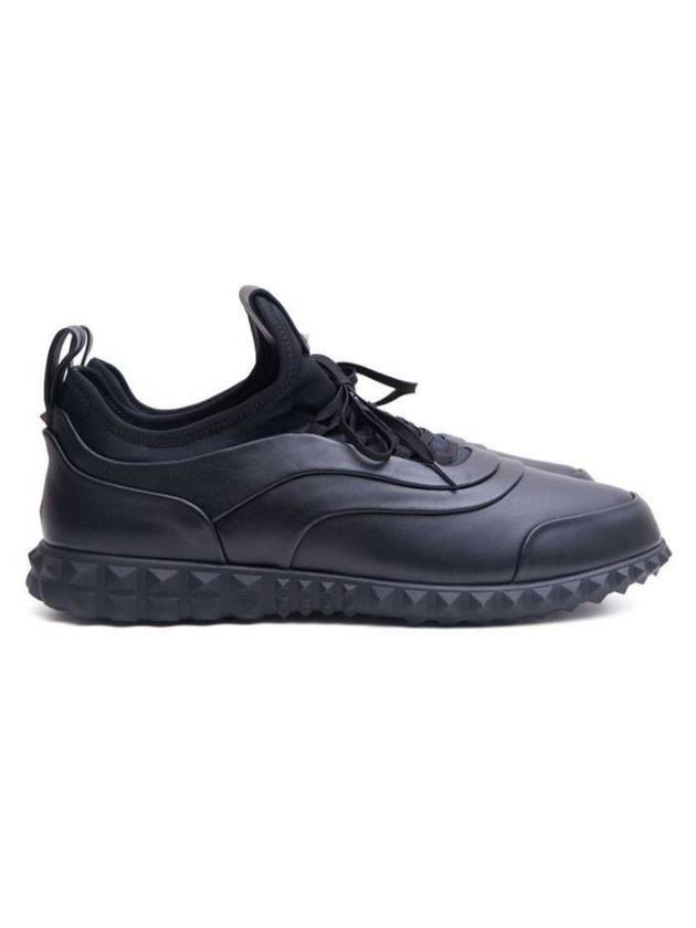 Leather Low Top Sneakers Black - VALENTINO - BALAAN 1