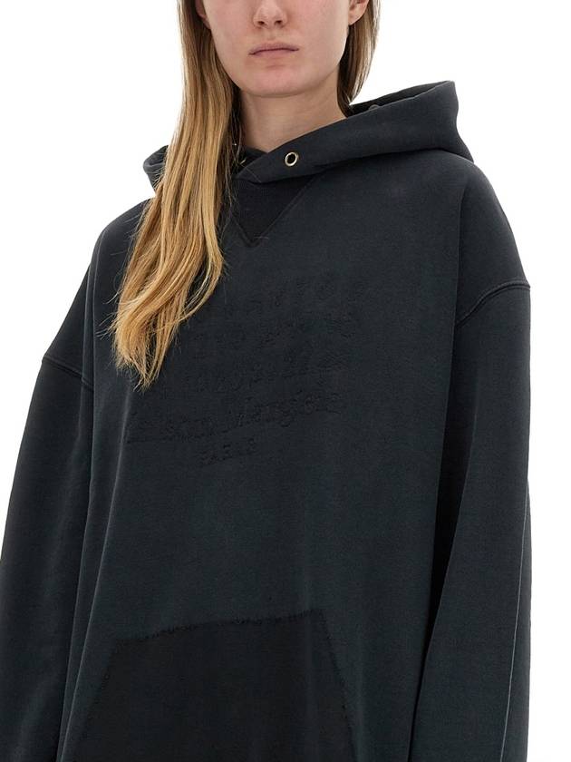 Reverse Logo Cotton Hoodie Black - MAISON MARGIELA - BALAAN 4