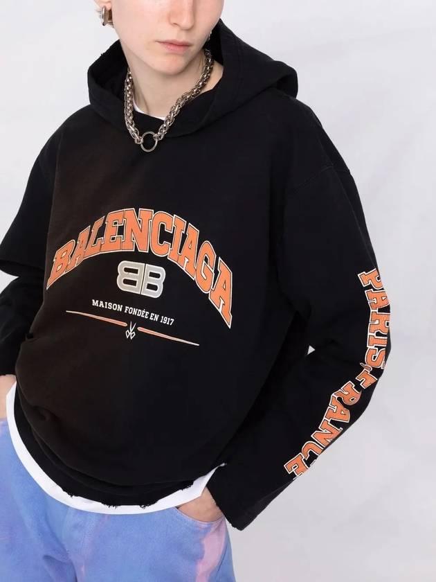 BB Logo Hoodie Black - BALENCIAGA - BALAAN 4