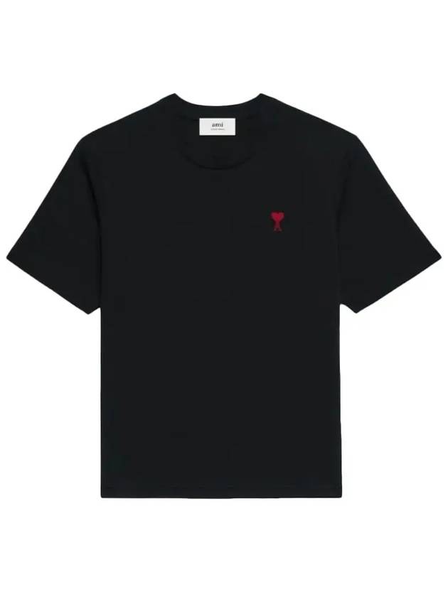 Small Heart Logo Boxy Fit Short Sleeve T-Shirt Black - AMI - BALAAN 2