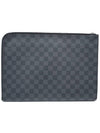 Women s Louis Vuitton N64437 Damier Graphite Canvas Pochette Jour GM Clutch gt Pouch Gangbuk used luxury goods - LOUIS VUITTON - BALAAN 4