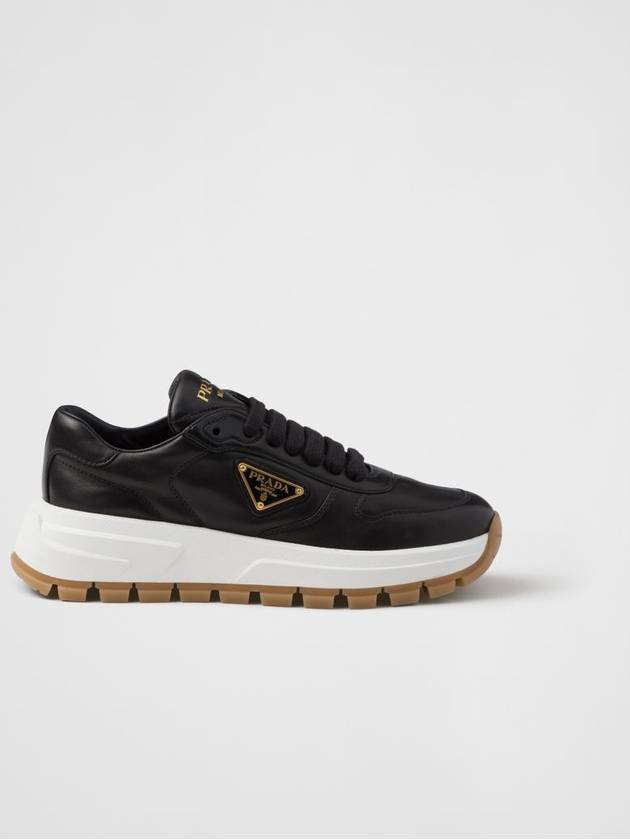 Triangle Logo Low Top Sneakers Black - PRADA - BALAAN 2