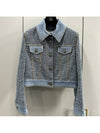 36 Chanel Women s Coco Button Tweed Jenny Denim Crop Jacket - CHANEL - BALAAN 5