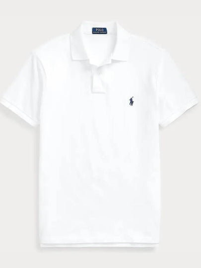 Logo Slim Fit Short Sleeve Polo Shirt White - POLO RALPH LAUREN - BALAAN 2