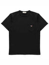 Tricolor Fox Patch Classic Pocket Short Sleeve T-Shirt Black - MAISON KITSUNE - BALAAN 3