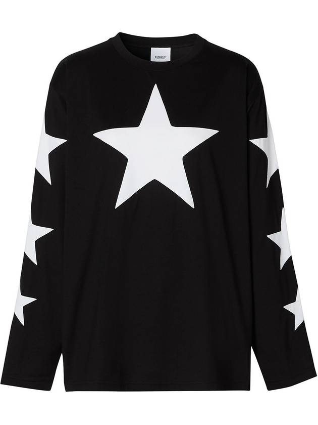 Women's Star Motif Long Sleeve T-Shirt Black - BURBERRY - BALAAN 1