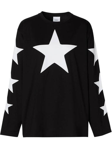 Women's Star Motif Long Sleeve T-Shirt Black - BURBERRY - BALAAN 1