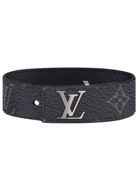 LV Slim Bracelet Black Silver - LOUIS VUITTON - BALAAN 1