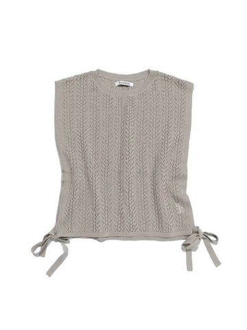 SIDE TIE KNIT VEST WARM GRAY - ASCENTCITY - BALAAN 1