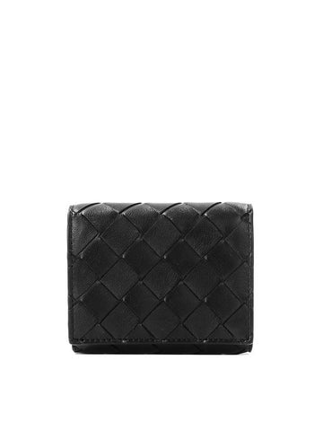 Intrecciato Trifold Half Wallet Black - BOTTEGA VENETA - BALAAN 1