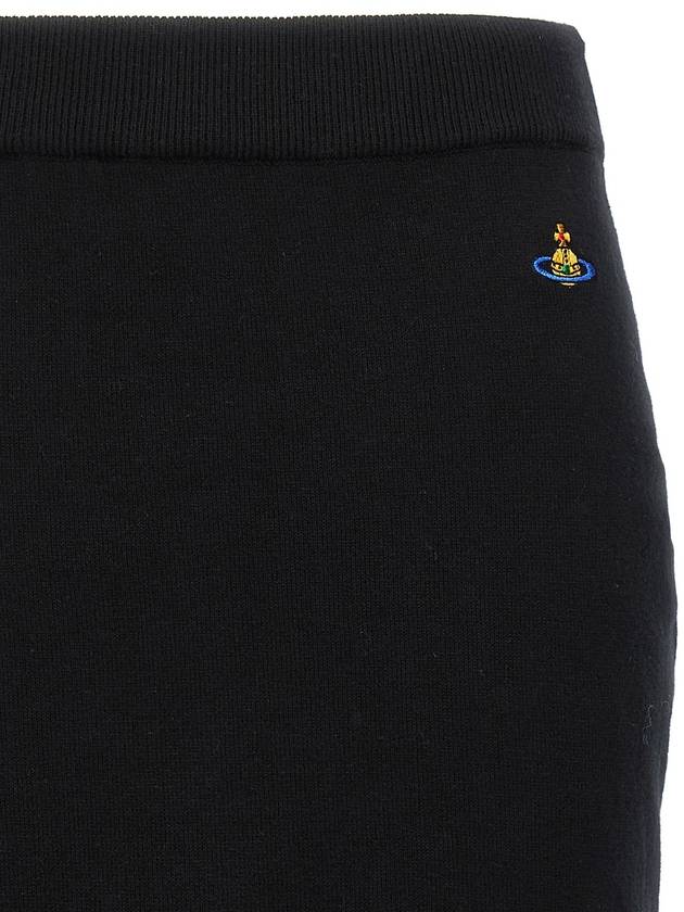 Bea Logo Knit Mini H-Line Skirt Black - VIVIENNE WESTWOOD - BALAAN 4