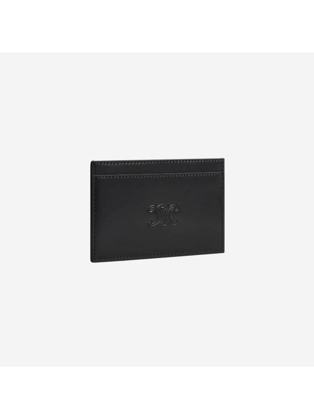 Satinated Triomphe Embossed Calfskin Card Wallet Black - CELINE - BALAAN 3