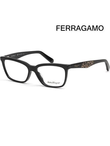 Ferragamo glasses frame SF2904 001 fashion black horn rim logo pattern men women - SALVATORE FERRAGAMO - BALAAN 1