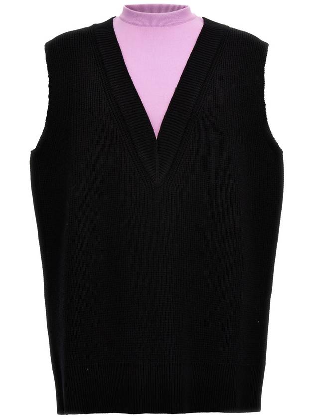 two tone layered knitted vest J22FB0124J14689 - JIL SANDER - BALAAN 2