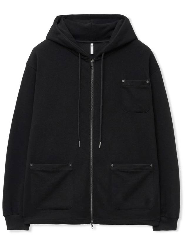 Smith oversized sweatshirt hooded zip up BLACK - WEST GRAND BOULEVARD - BALAAN 1