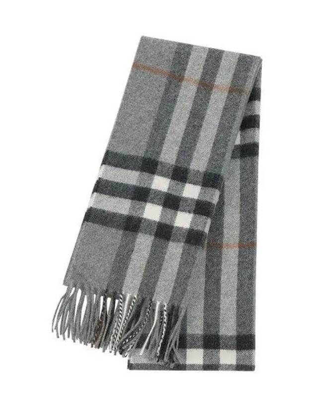 Giant Check Cashmere Muffler Gray - BURBERRY - BALAAN 2