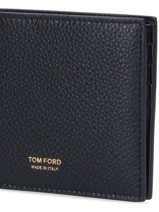 Men's T-Line Small Grain Leather Half Wallet Black - TOM FORD - BALAAN 6