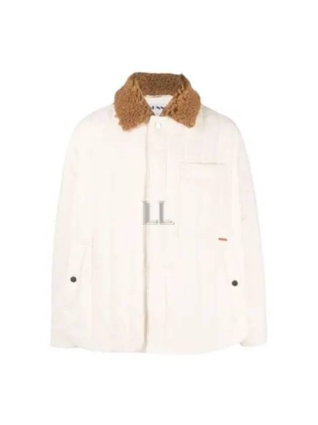 Shearling Collar Padded Oversized Fit Jacket Ivory - SUNNEI - BALAAN 2