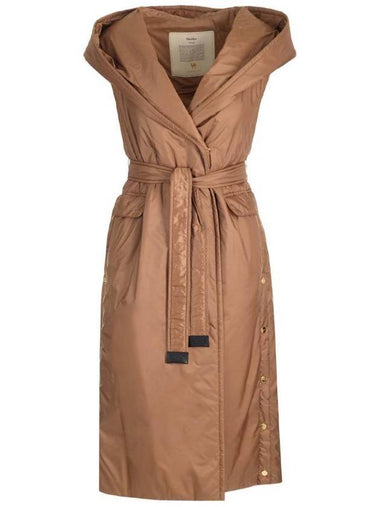 Belted Down Long Vest Camel - MAX MARA - BALAAN 1