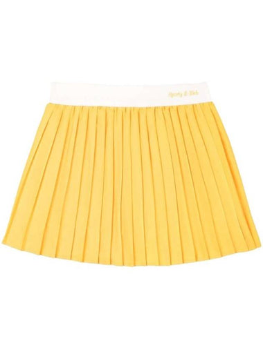 Women's Classic Logo Pleated Skirt Yellow - SPORTY & RICH - BALAAN 1