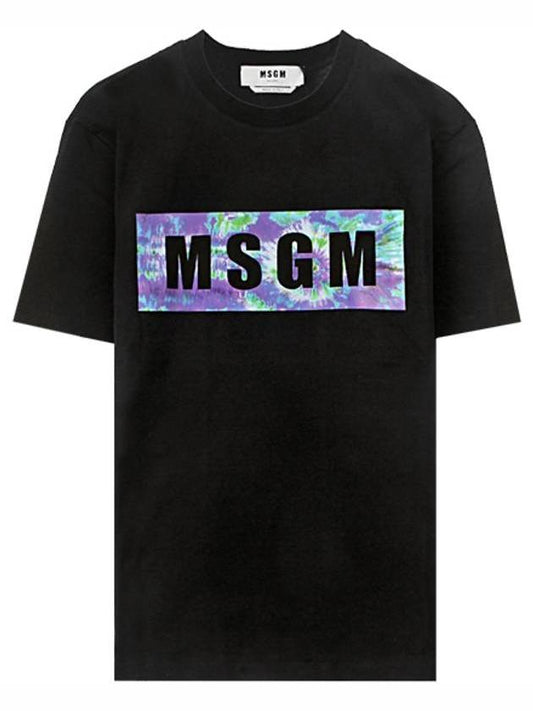 Men's Multi-Box Logo Short Sleeve T-Shirt Black - MSGM - BALAAN.