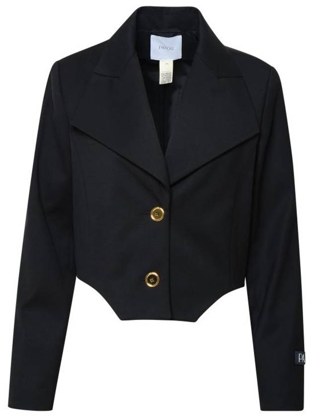 Cut-Out Cropped Blazer Jacket Black - PATOU - BALAAN 1