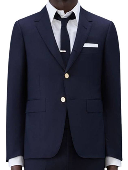 Super 120S Wool Twill Single Breasted Classic Jacket Navy - THOM BROWNE - BALAAN 2