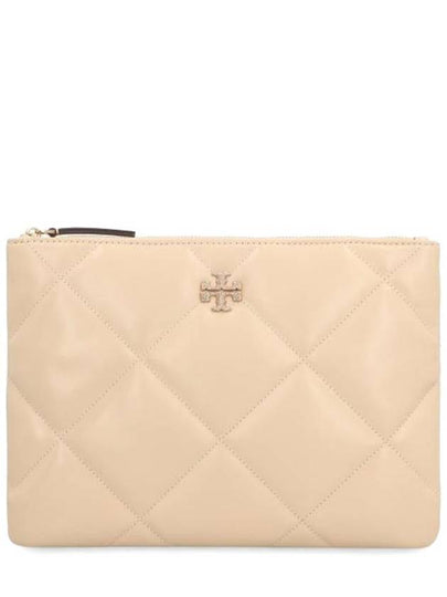 Kira Quilted Clutch Bag Beige - TORY BURCH - BALAAN 2