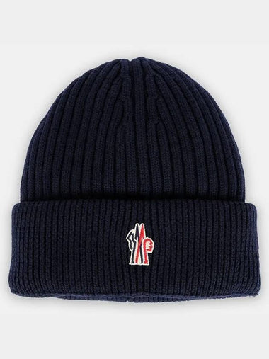 Grenoble logo wool beanie navy 3B00009 M1131 778 - MONCLER - BALAAN 1